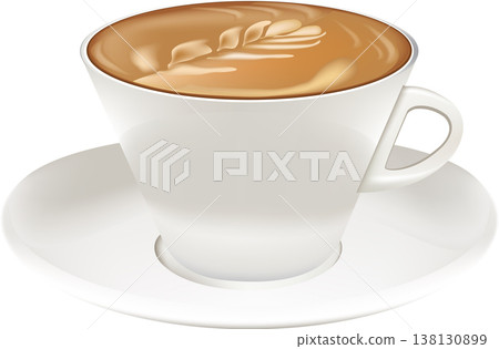 Latte art in white cup 138130899