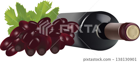 glass bottles containing black wine symbol 138130901