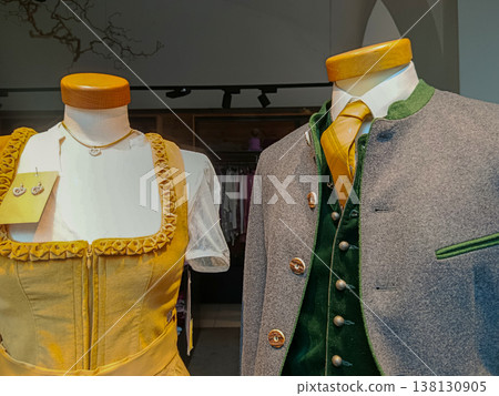 Austrian folk costumes for men and women the national dress of Austria. Austrian folk costumes for men and women the national dress of Austria. 138130905