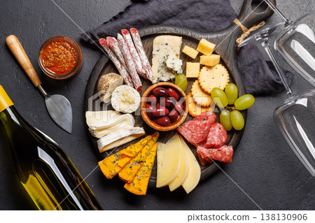 Cheese and meat assortment for wine 138130906