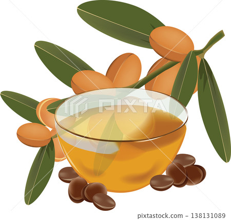 argan-oil in the cup is fruit-argan- 138131089
