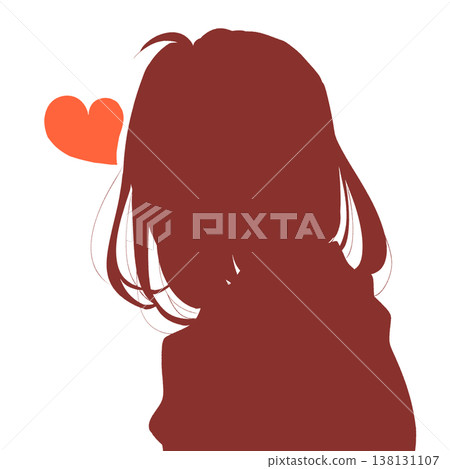 Woman in a hoodie, love, silhouette 138131107