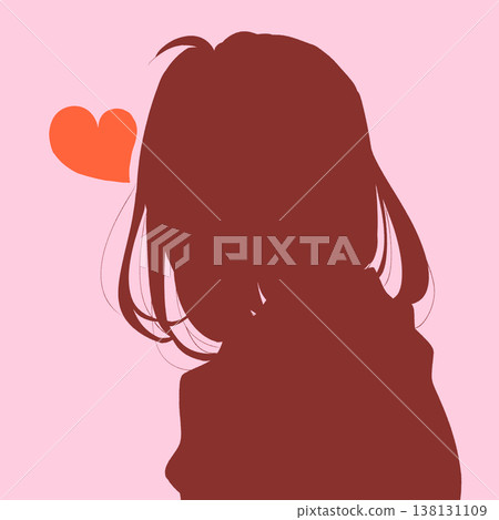 Woman in a hoodie, love, silhouette Woman in a hoodie, love, silhouette 138131109