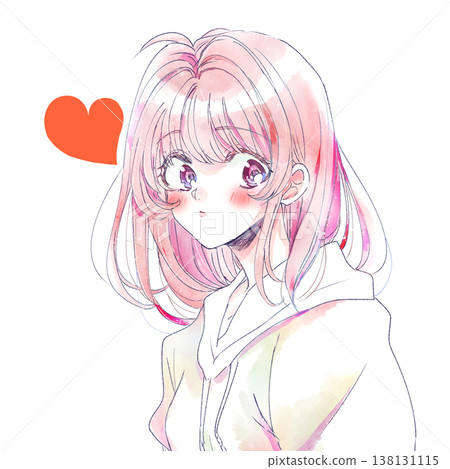 Woman wearing a hoodie, love 138131115