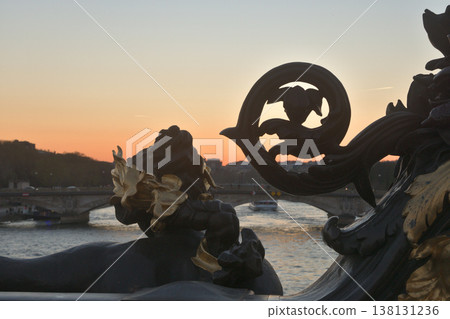 A view of the sunset during magic hour from the Pont Alexandre III, Paris, March 18, 2026. A view of the sunset during magic hour from the Pont Alexandre III, Paris, March 18, 2026. 138131236