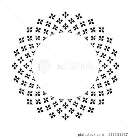 Radial Circle Pattern for Decorative Round Frame. 138131387