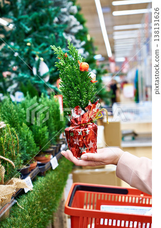 Christmas tree in store 138131626
