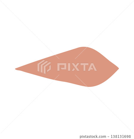 A single creamy nude pink lipstick swatch is visible. The cosmetic color swatch appears against a stark white background, showing its smooth texture. 138131698