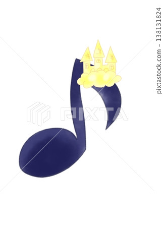 Musical note with a castle Musical note with a castle 138131824