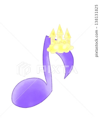 Musical note with a castle Musical note with a castle 138131825