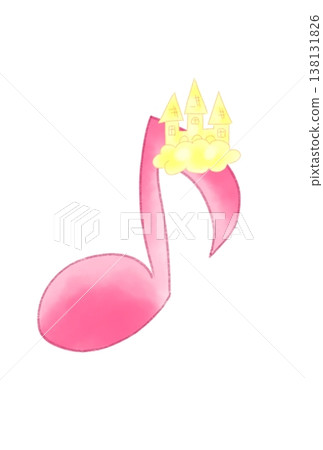 Musical note with a castle Musical note with a castle 138131826