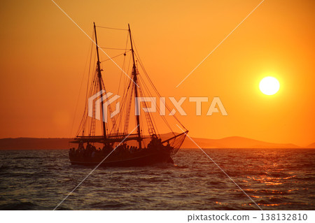 Sunset in Zadar Croatia Over Adriatic Sea Sunset in Zadar Croatia Over Adriatic Sea 138132810