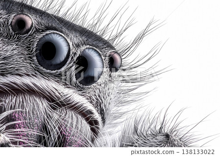 Cose-up portrait of Jumping spider eyes 138133022