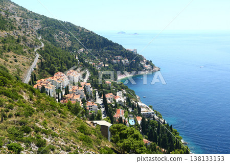 Dubrovnik Old Town Coastal View in Croatia 138133153