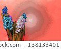 Creative easter floral design with colorful abstract background. 138133401