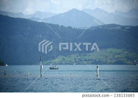Lake Lucerne Scenic View in Switzerland Lake Lucerne Scenic View in Switzerland 138133865