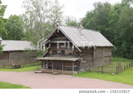 Revived rural home. Restored country dwelling with green surroundings Revived rural home. Restored country dwelling with green surroundings 138133927