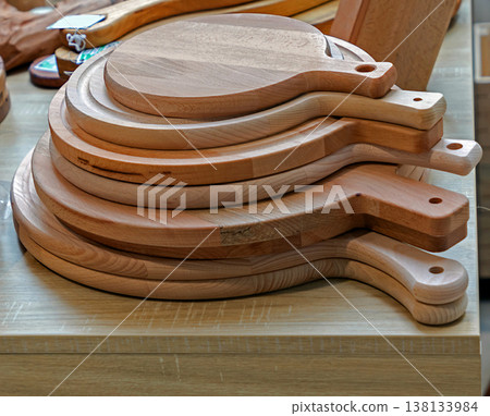 Wooden chopping boards pile Wooden chopping boards pile 138133984