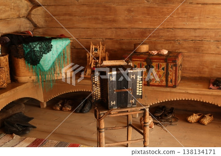 Classic instruments set in rustic decorative surroundings Classic instruments set in rustic decorative surroundings 138134171