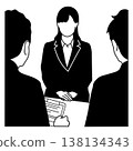 Silhouette of a woman receiving a job interview (business illustration) 138134343