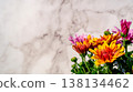 Orange chrysanthemum flowers (marble background) 138134462