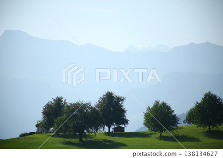 Swiss Alps Landscape with Mountains and Lake Swiss Alps Landscape with Mountains and Lake 138134627