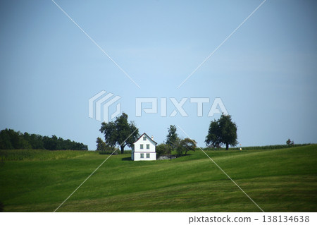 Swiss Alps Landscape with Mountains and Lake 138134638