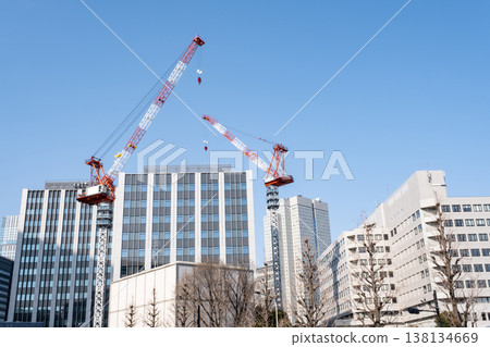 A view of the Kasumigaseki government office district. A view of the Kasumigaseki government office district. 138134669