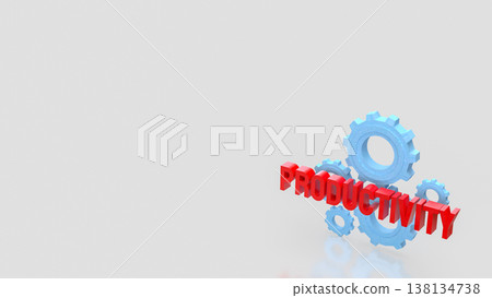Productivity Concept With Gears On Clean Background 3d render. Productivity Concept With Gears On Clean Background 3d render. 138134738