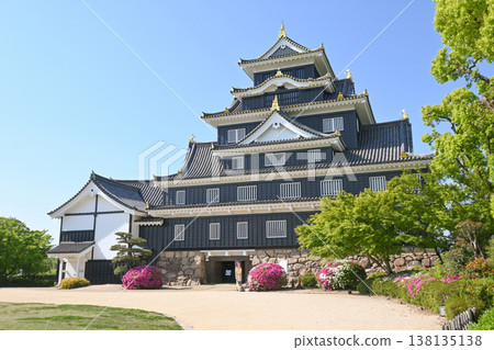 Okayama Castle and its main tower Okayama Castle and its main tower 138135138
