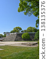 Okayama Castle and stone walls 138135376