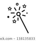 Fireworks Sparkler Icon with Stars and Burning Tip 138135833