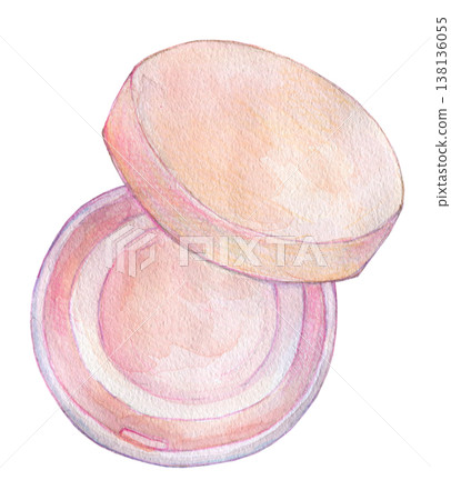 水彩插畫,化妝品,粉底 水彩插畫,化妝品,粉底 138136055