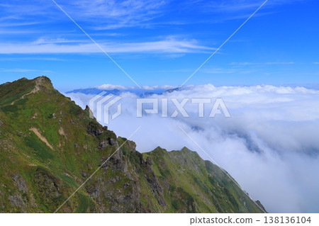 A mountain floating in the sea of clouds A mountain floating in the sea of clouds 138136104