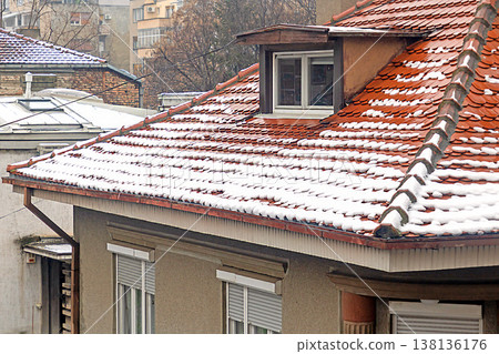House roof covered with snow House roof covered with snow 138136176