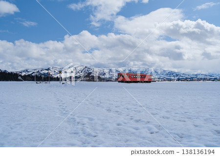 Train and snowscape Train and snowscape 138136194