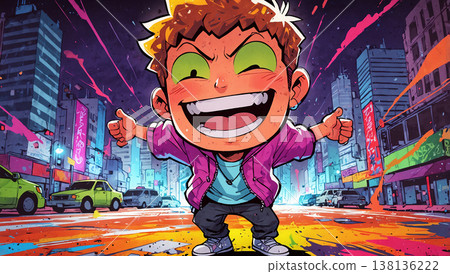 身穿粉紅色夾克的男子 - 人工智慧生成素材 138136222