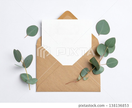 A heartfelt with note nestled within a beautifully crafted envelope, surrounded A heartfelt with note nestled within a beautifully crafted envelope, surrounded 138136853
