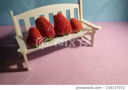 Strawberries on a white chair 138137072