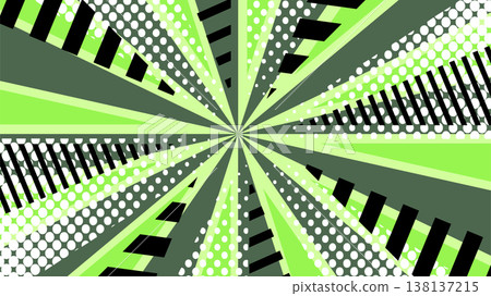 Vibrant comic-style green radial pattern background 138137215