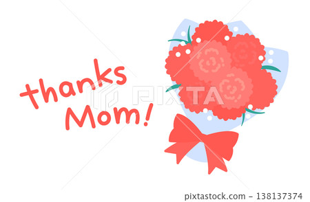 Mother's Day carnation bouquet and message 138137374