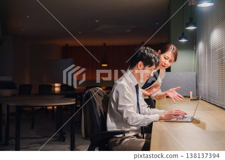 A female boss who criticizes work late at night 138137394