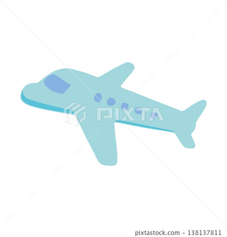 簡單的飛機圖示插圖，可用作交通運輸插圖。 138137811