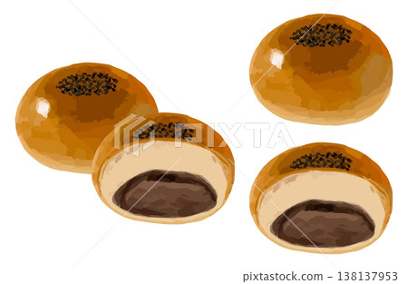 Anpan set (whole, cross-section, assorted) Anpan set (whole, cross-section, assorted) 138137953