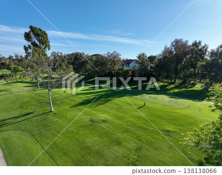 Aerial view video over a golf course in Solana Beach, San Diego, California Aerial view video over a golf course in Solana Beach, San Diego, California 138138066