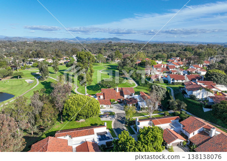 Aerial view video over a golf course in Solana Beach, San Diego, California Aerial view video over a golf course in Solana Beach, San Diego, California 138138076