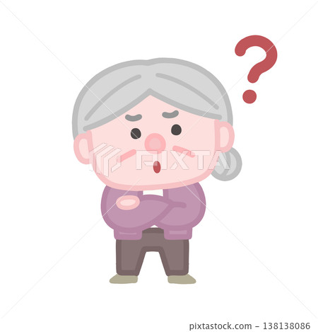 A set of simple and cute illustrations of elderly women. A set of simple and cute illustrations of elderly women. 138138086