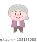 A set of simple and cute illustrations of elderly women. 138138088