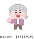 A set of simple and cute illustrations of elderly women. 138138089