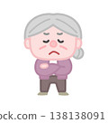 A set of simple and cute illustrations of elderly women. 138138091